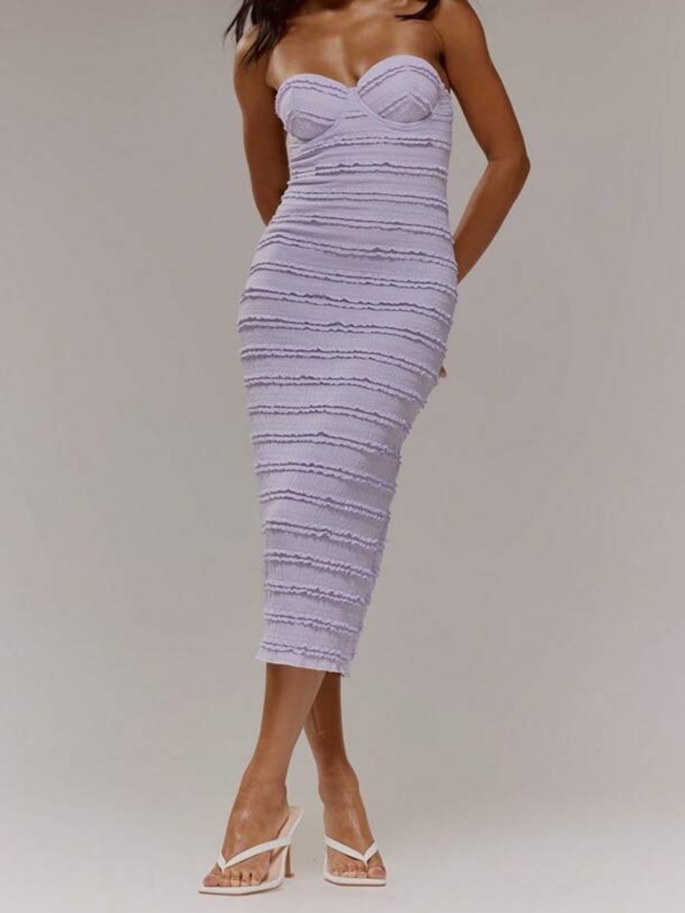 Purple midi dress